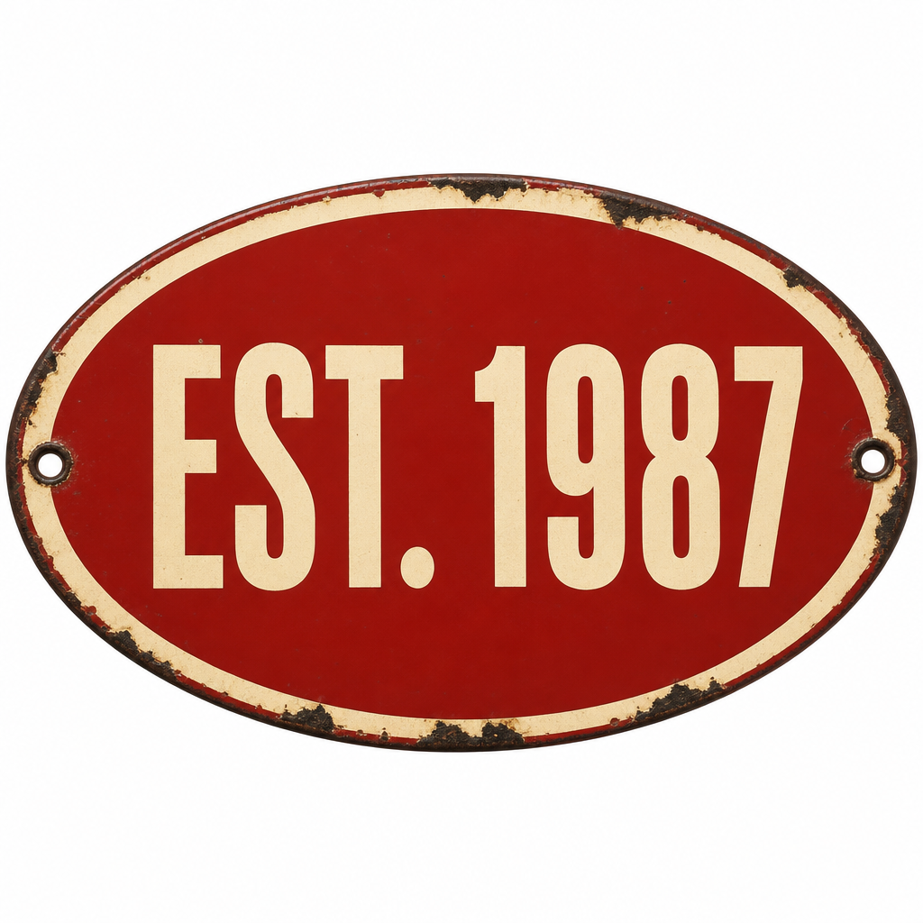 EST. 1987 sign